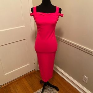Chiara Boni pink off the shoulder dress, size 4